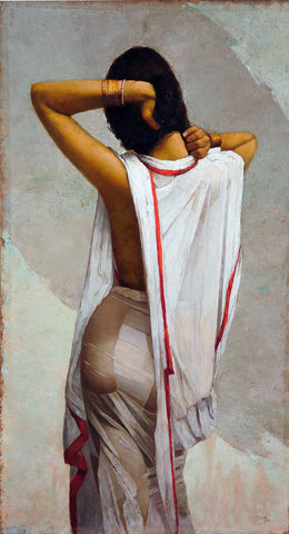 After The Bath - M N Roy - Indian Painting by M N Roy