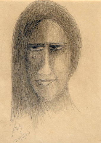 A Portrait - Rabindranath Tagore - Bengal School - Indian Art Painting by Rabindranath Tagore