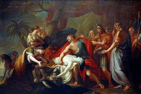 Achilles Lamenting the Death of Patroclus - Gavin Hamilton - Greek Classics Painting - Canvas Prints