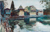 Banganga Tank and Walkeshwar Temples In Malabar Hill Bombay -  Walter Langhammer Painting - Art Prints