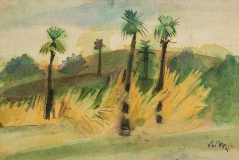 Birbhum Landscape - Benode Behari Mukherjee - Bengal School Indian Art Painting by Benode Behari Mukherjee