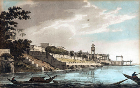 Boatmen On The River Ganges - William Hodges - Vintage Orientalist Aquatint of India