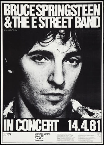 Bruce Springsteen & The E Street Band - Concert Poster (Germany 1981) - Music Poster by Tallenge Store