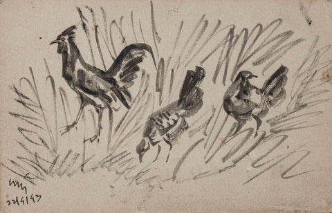 Chicken - Nandalal Bose - Bengal School Indian Art Painting - Posters