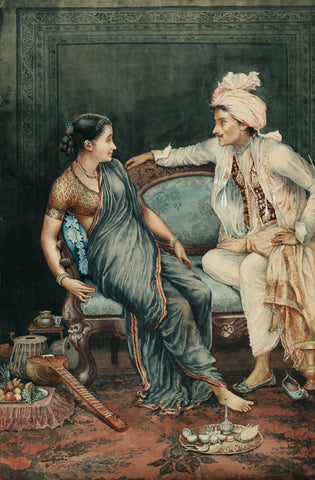 Courting Couple - M V Dhurandhar - Indian Masters Artwork - Framed Prints