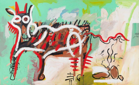 Cowparts - Jean-Michel Basquiat - Abstract Expressionist Painting by Jean-Michel Basquiat
