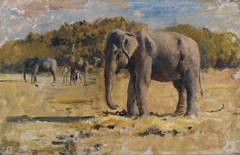 Elephants In Ajmer - Edwin Lord Weeks - Vintage Orientalist Art Painting Of India - Life Size Posters by Edwin Lord Weeks