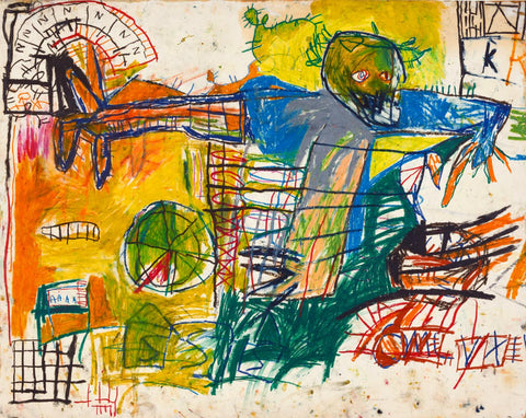 Elevator Man - Jean-Michael Basquiat - Neo Expressionist Painting - Life Size Posters by Jean-Michel Basquiat