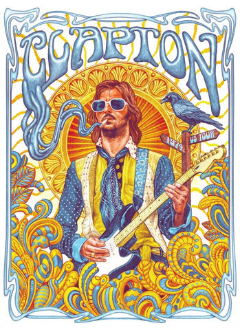 Eric Clapton - US Tour 1970 - Vintage Rock And Roll Music Poster by Tallenge Store