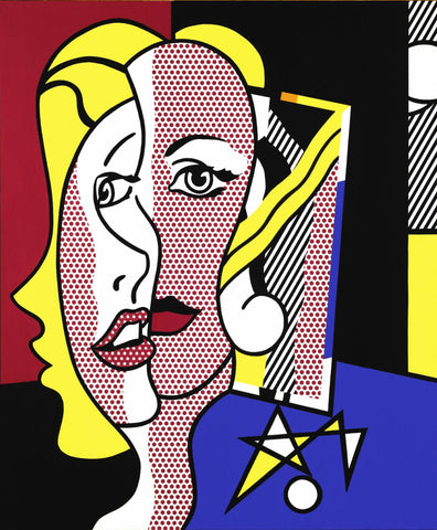 FemaIe Head - Roy Lichtenstein - Modern Pop Art Painting - Life Size Posters by Roy Lichtenstein