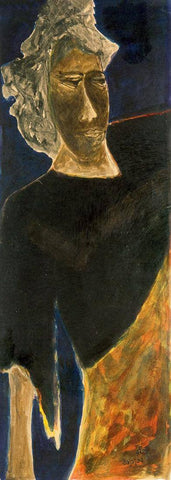 Figure - Rabindranath Tagore - Bengal School Painting by Rabindranath Tagore