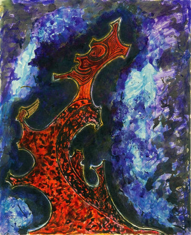 Figure II - Rabindranath Tagore - Bengal School - Indian Art Painting by Rabindranath Tagore