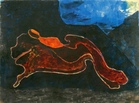 Figures III - Rabindranath Tagore - Bengal School - Indian Art Painting by Rabindranath Tagore