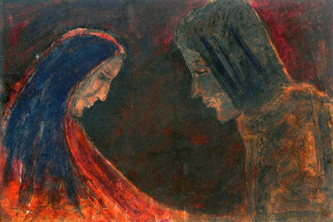 Figures IV - Rabindranath Tagore - Bengal School - Indian Art Painting by Rabindranath Tagore