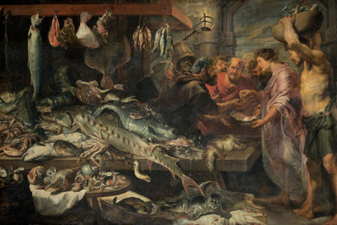 Fish Market - Peter Paul Rubens c1623 - Masterpiece Painting - Life Size Posters by Peter Paul Rubens