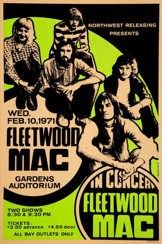 Fleetwood Mac - Live 1971 - Rock And Roll Music Concert Poster by Tallenge Store