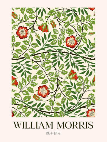 Flowers - William Morris Exhibition Poster - Vintage Naturalistic Floral Wall Art