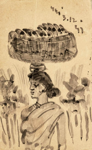 Fruitseller - Nandalal Bose - Bengal School - Famous Indian Painting - Canvas Prints