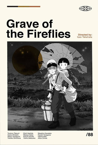 Grave Of The Fireflies - Studio Ghibli - Japanaese Animated Movie Minimalist Poster by Tallenge