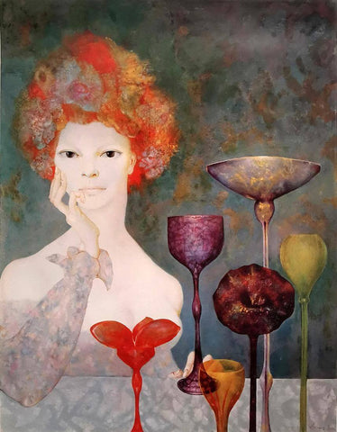 Guardian Of The Sources - Leonor Fini - Surrealist Art Painting by Leonor Fini