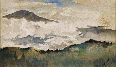 Himalayan Landscape - Gaganendranath Tagore - Indian Art Painting by Gaganendranath Tagore