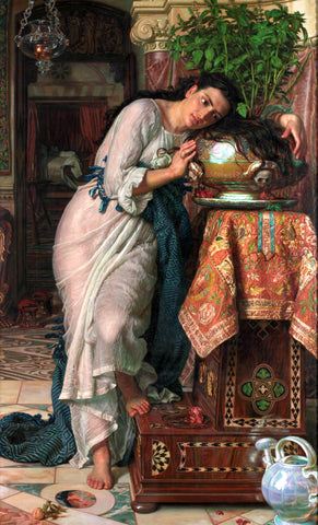 Isabella And The Pot Of Basil - William Holman Hunt - Classical Painting - Life Size Posters by William Holman Hunt