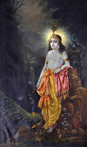 Krishna -  Ustad Allah Bux - Masters Painting by Ustad Allah Bux