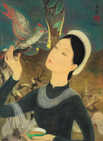 Lady with A Parrot (Femme Au Perroque) - Le Pho - Life Size Posters by Le Pho