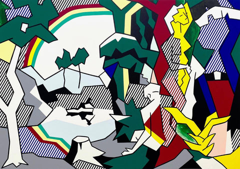 Landscape With Figures And Rainbow (from Landscape Series) - Roy Lichtenstein - Modern Pop Art Painting - Life Size Posters by Roy Lichtenstein