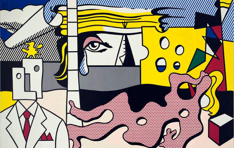 Landscape with Figures (from Landscape Series) - Roy Lichtenstein - Modern Pop Art Painting - Life Size Posters by Roy Lichtenstein