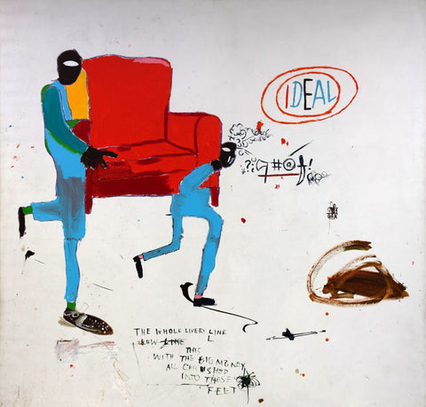 Light Blue Movers - Jean-Michel Basquiat - Abstract Expressionist Painting by Jean-Michel Basquiat