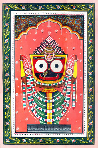 Lord Jagannath In Shringar - Pattachitra Folk Art Of Odhisa Painting - Art Prints