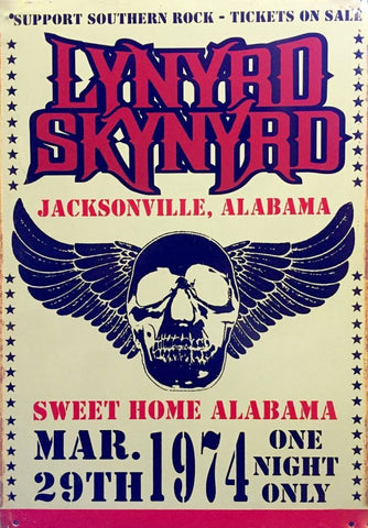 Lynyrd Skynyrd Live At Jacksoville Alabama - Concert Poster by Tallenge Store