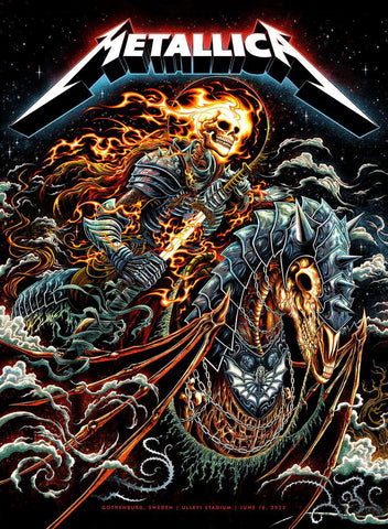 Metallica - Live In Sweden 2023 - Rock and Metal Music Concert Poster - Art Prints