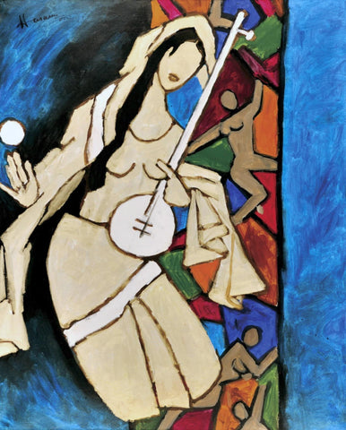 Mirabai - Maqbool Fida Husain Painting - Art Prints