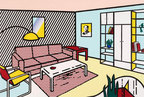 Modern Room (from Interior Series) - Roy Lichtenstein - Pop Art Painting - Life Size Posters by Roy Lichtenstein