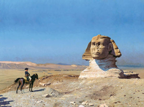 Napoleon Bonaparte Before The Sphinx During The French Campaign In Egypt - Jean-Leon Gerome- Vintage Orientalist Painting by Jean Leon Gerome