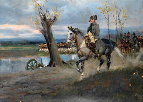 Napoleon On Horseback Leading His Troops (1919) - Jerzy Kossak - Life Size Posters by Jerzy Kossak