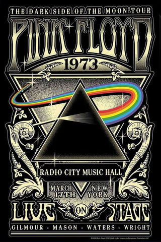 Pink Floyd - Dark Side Of The Moon Tour 1973 - NY Concert Poster by Tallenge Store