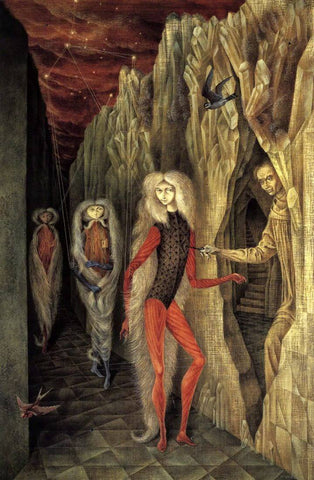 Portrait of Dr Ignacio Chávez - Remedios Varo - Surrealist Art Painting by Remedios Varo