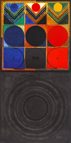 Prakriti Bindu 86 - Syed Haider Raza Painting - Canvas Prints by Sayed Haider Raza