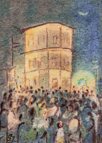 Pratima Visarjan III (Idol Immersion Procession Of Goddess Durga) - Gaganendranath Tagore - Bengal School Painting - Canvas Prints by Gaganendranath Tagore