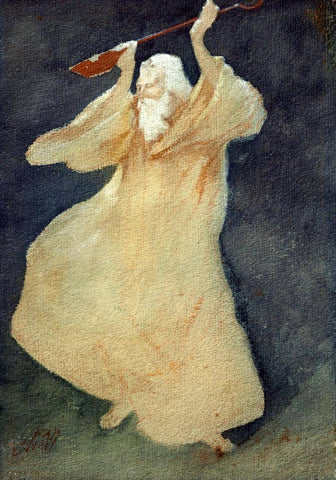 Rabindranath Tagore in the Role of Blind Singer in Falguni - Abanindranath Tagore - Bengal Art Masterpiece by Abanindranath Tagore