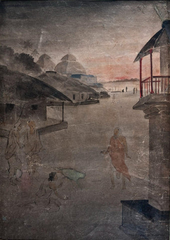 Sadhus (Asetics)  - Gaganendranath Tagore - Bengal School Painting by Gaganendranath Tagore