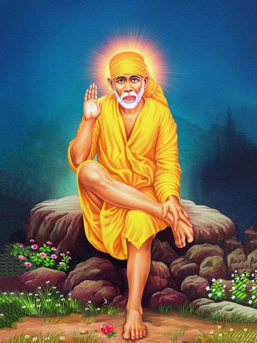 Shirdi Sai Baba - Spiritual Painting Poster by Raghuraman