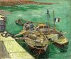 The Bateaux Amarres Quay With Men Unloading Sand Barges - Vincent van Gogh - Life Size Posters