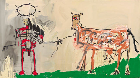 The Field Next To The Other Road - Jean-Michel Basquiat - Abstract Expressionist Painting by Jean-Michel Basquiat