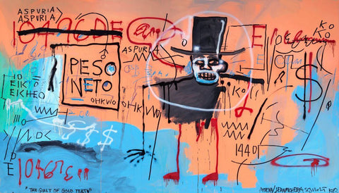 The Guilt of Gold Teeth - Jean-Michel Basquiat - Abstract Expressionist Painting by Jean-Michel Basquiat