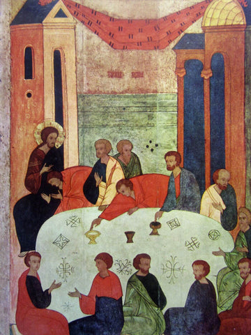 The Last Supper  - 15th Century Russian Christian Painting by Tallenge Store