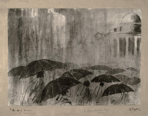 The Rain In Calcutta - Gaganendranath Tagore - Bengal School Painting - Life Size Posters by Gaganendranath Tagore